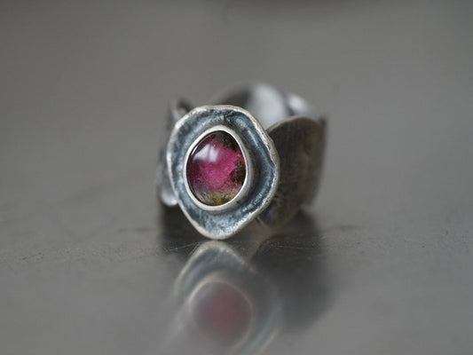 Tourmaline petal ring size 6.5