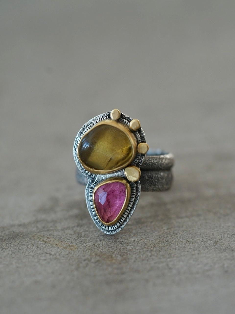 Unique tourmaline ring, size 6.5