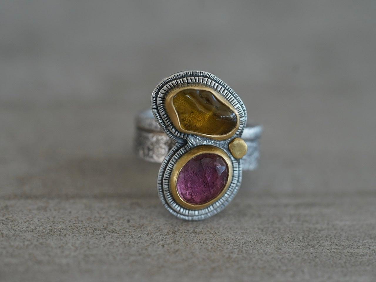 RESERVED FOR YVONNE, unique tourmaline ring, size 8.75