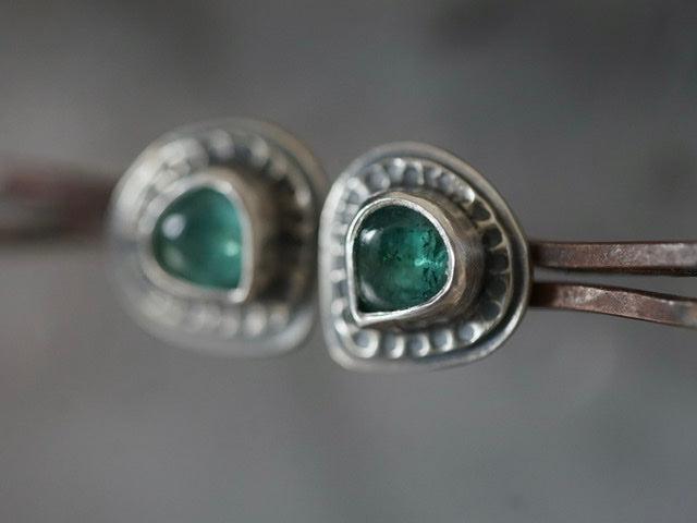 Little teal tourmaline post earrings
