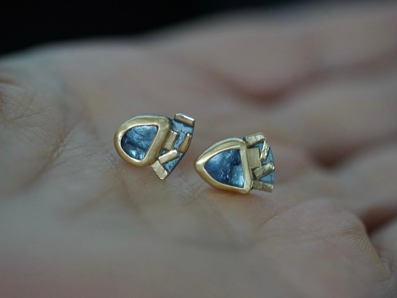Tanzanite and 22k gold earrings