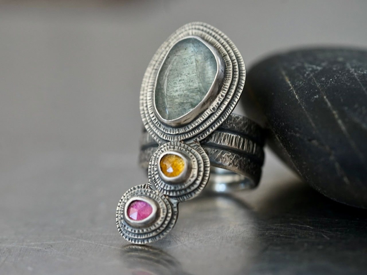 Exquisite tourmaline statement ring, size 9