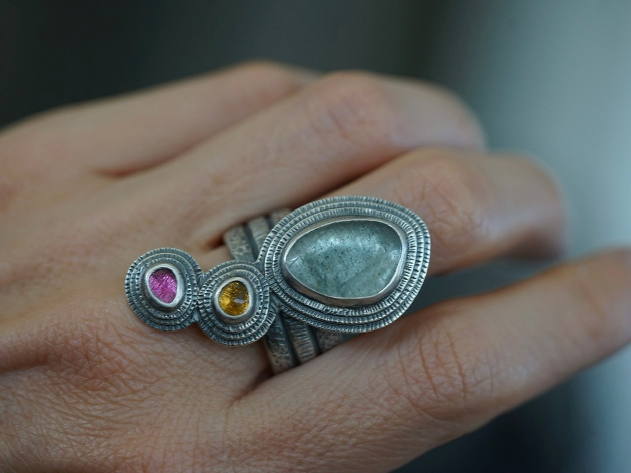 Exquisite tourmaline statement ring, size 9
