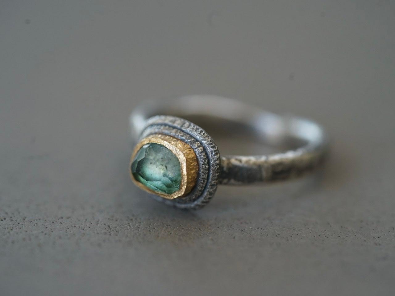 Tourmaline and 22k gold ring, size 6