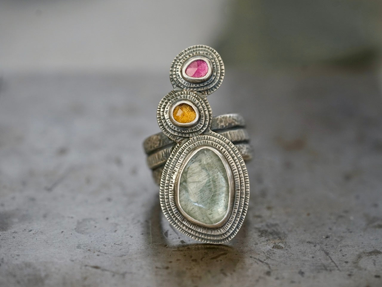 Exquisite tourmaline statement ring, size 9