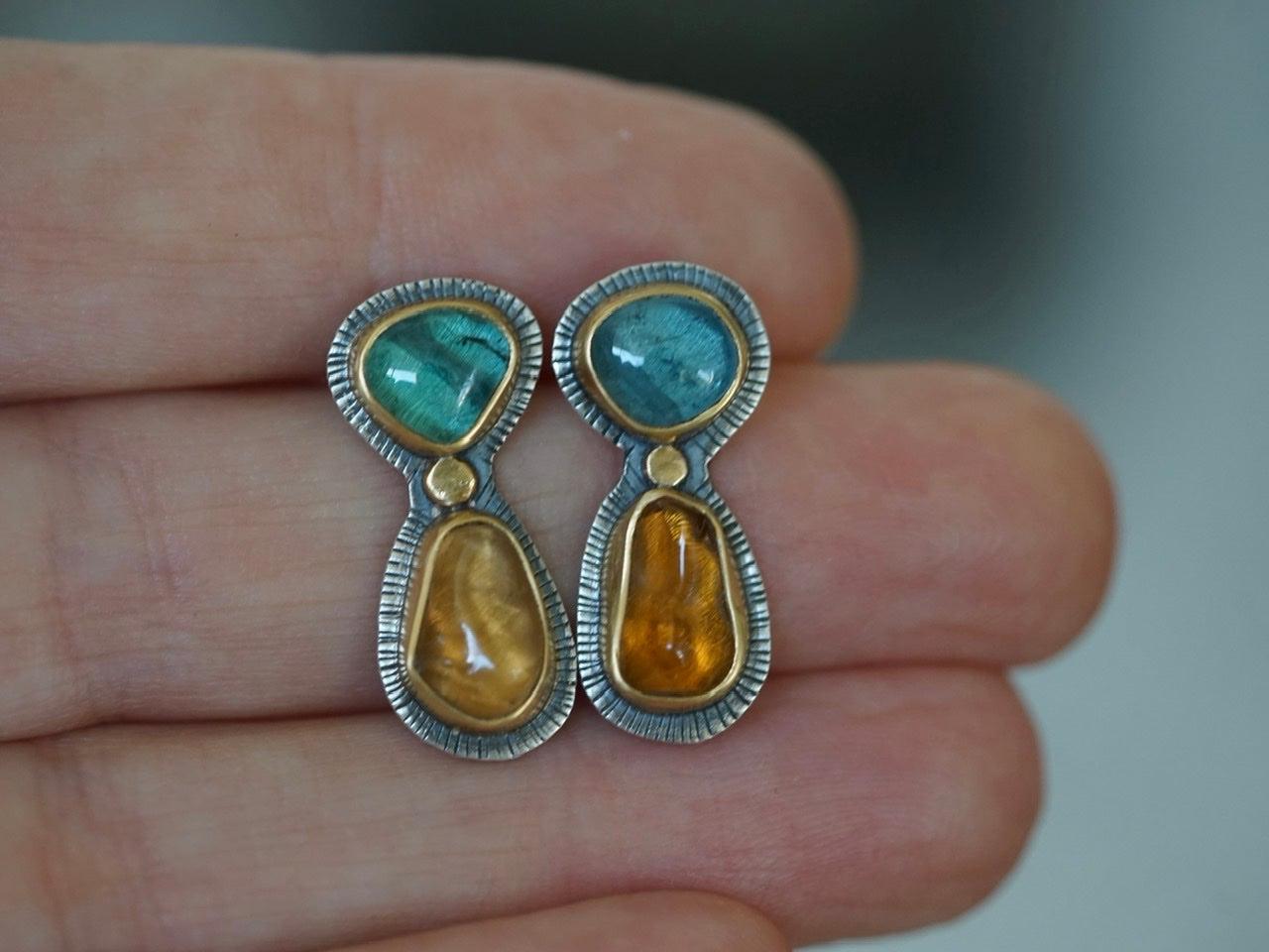 RESERVED for Catia, custom made tourmaline ring and earring