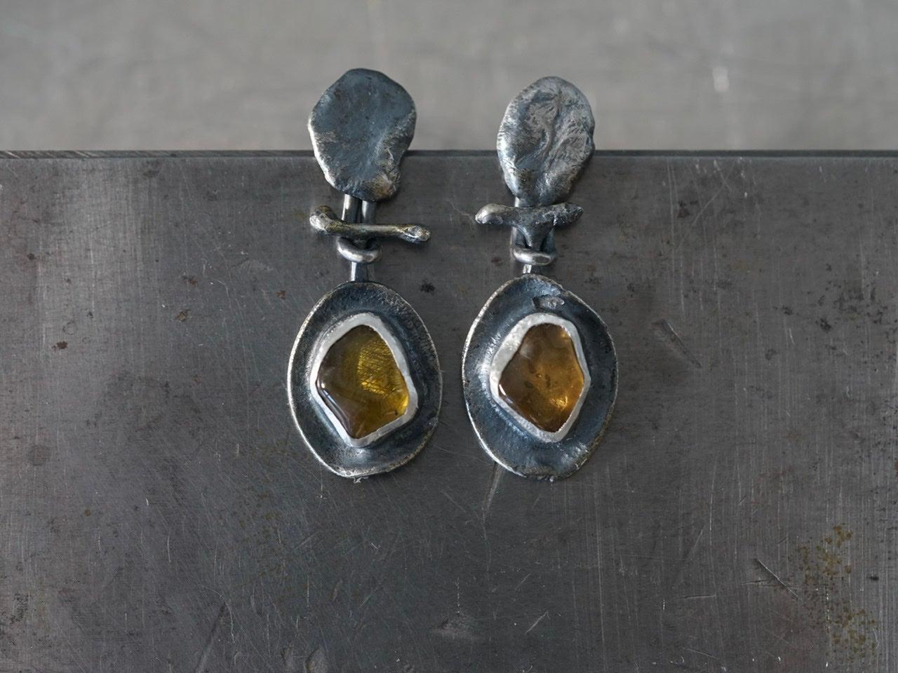 Melted series, tourmaline earrings