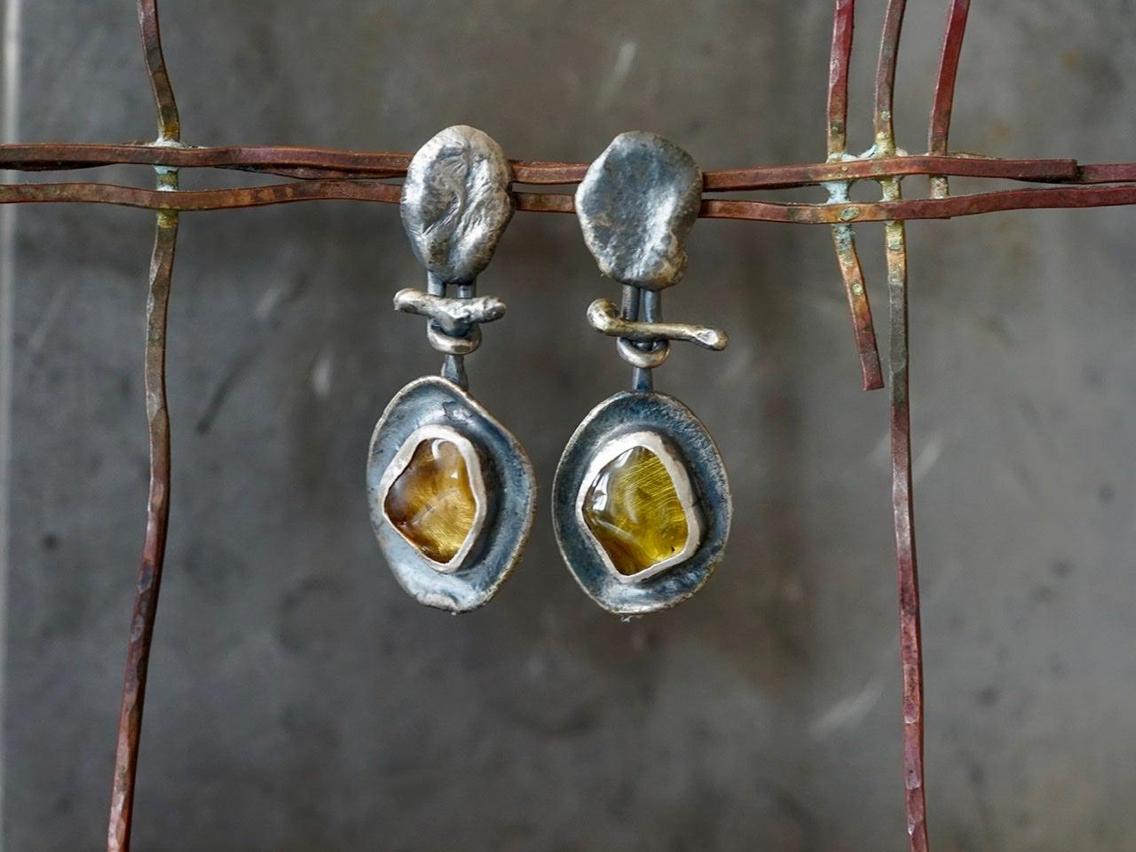 Melted series, tourmaline earrings