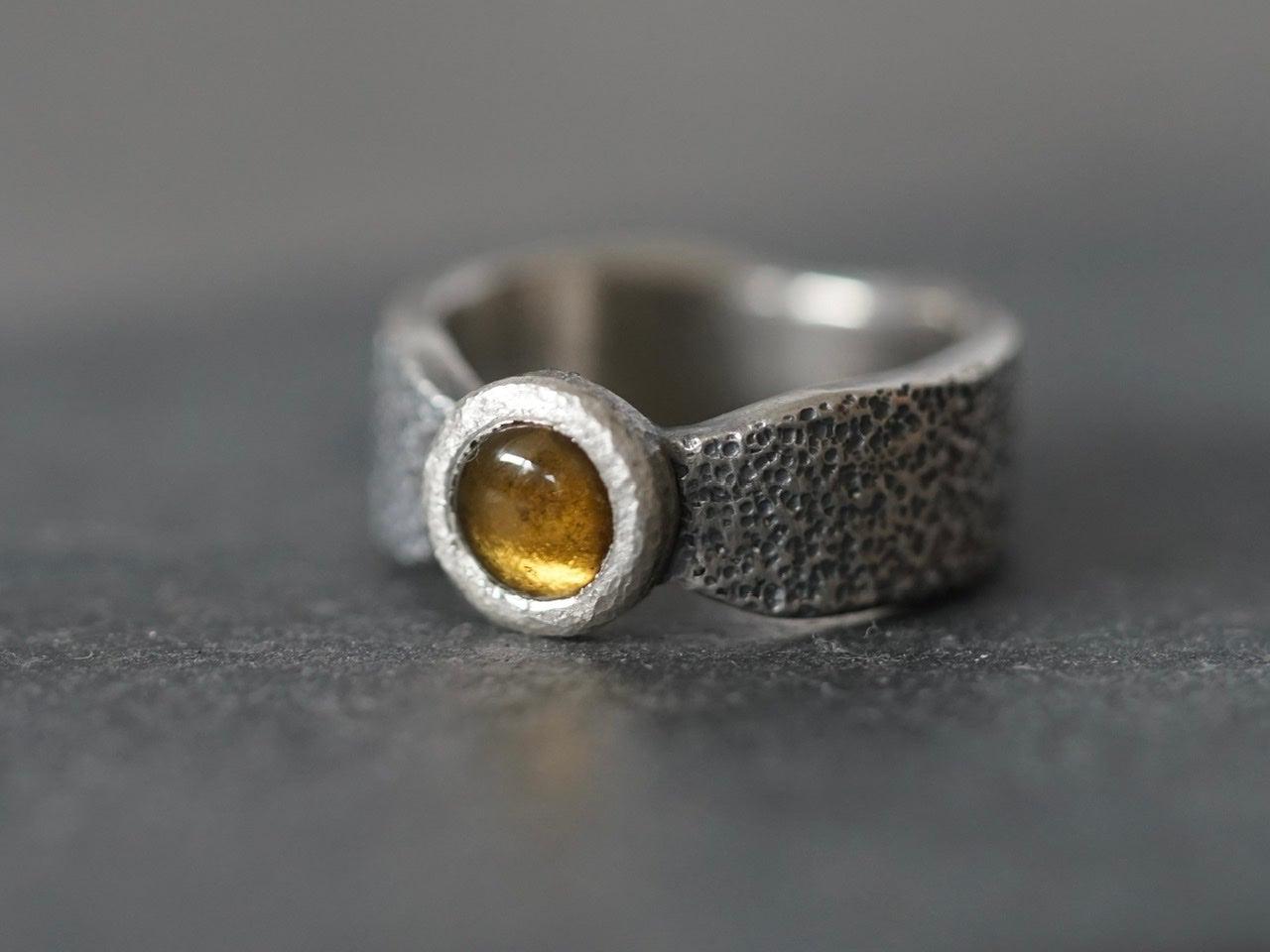 Honey tourmaline statement ring size 6.5