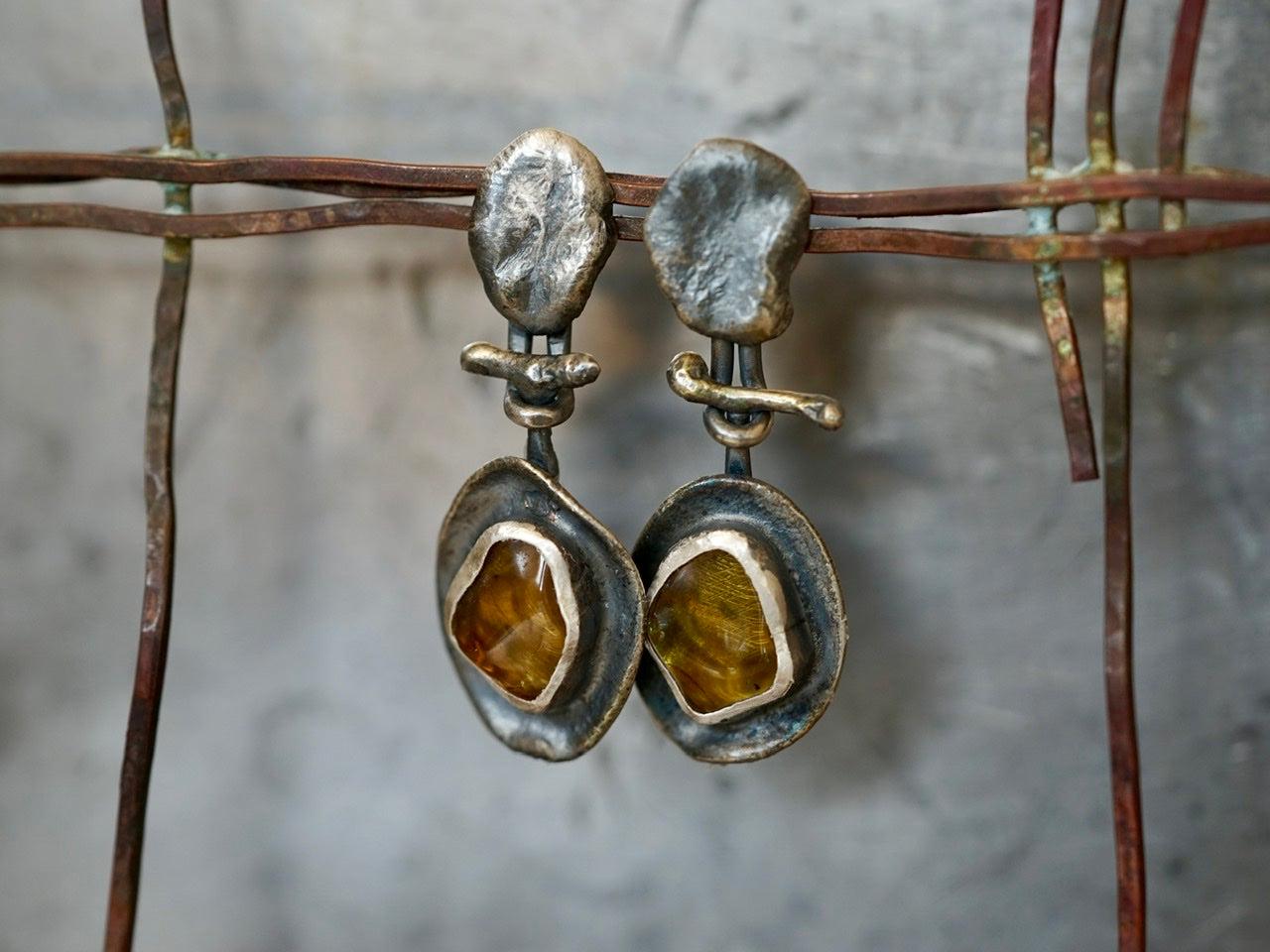 Melted series, tourmaline earrings