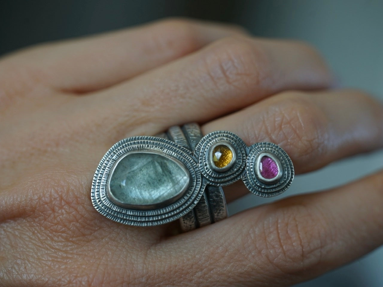 Exquisite tourmaline statement ring, size 9