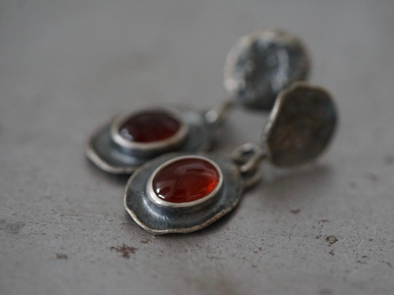 Melted series, hessonite garnet earrings