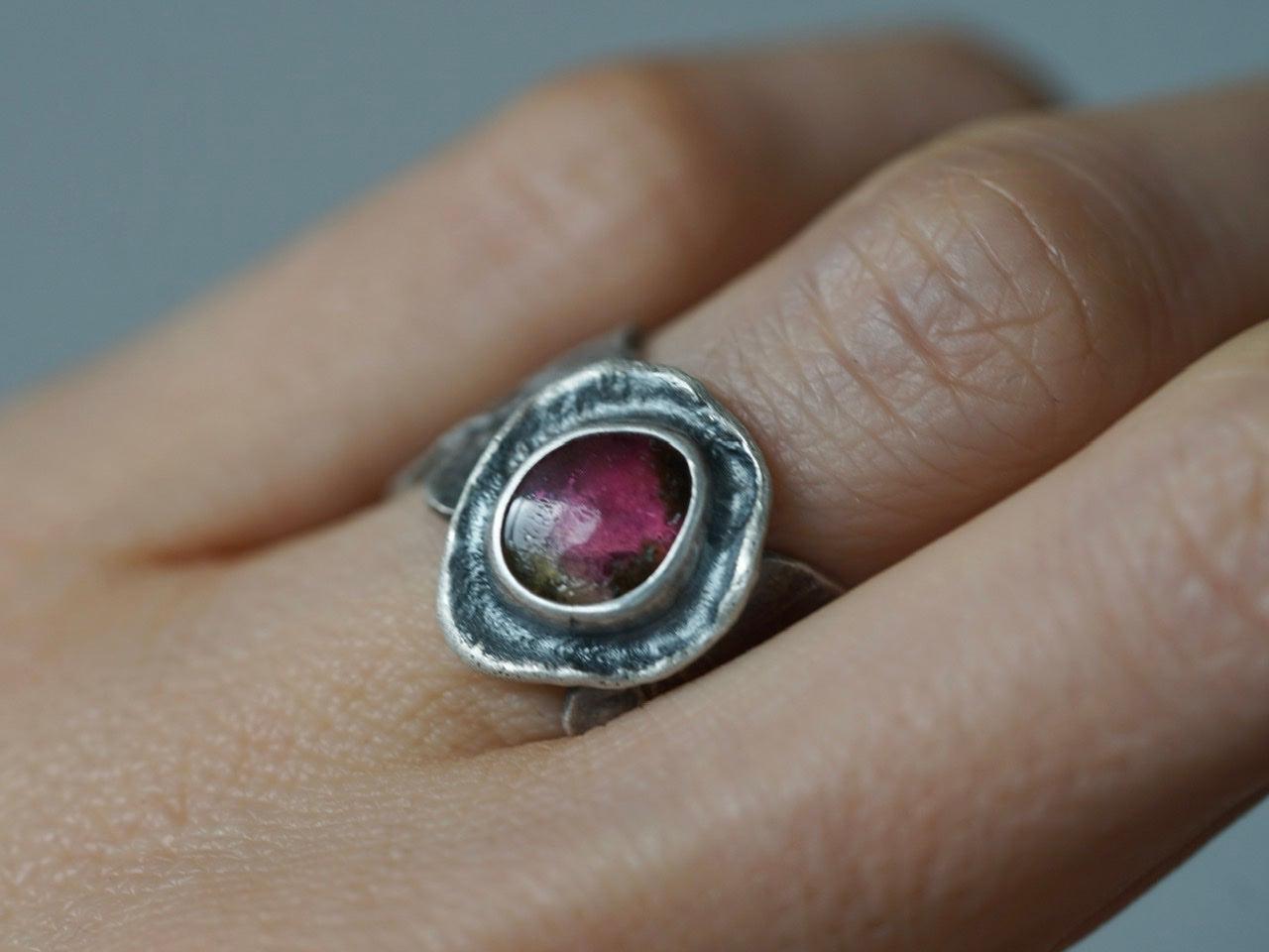 Tourmaline petal ring size 6.5