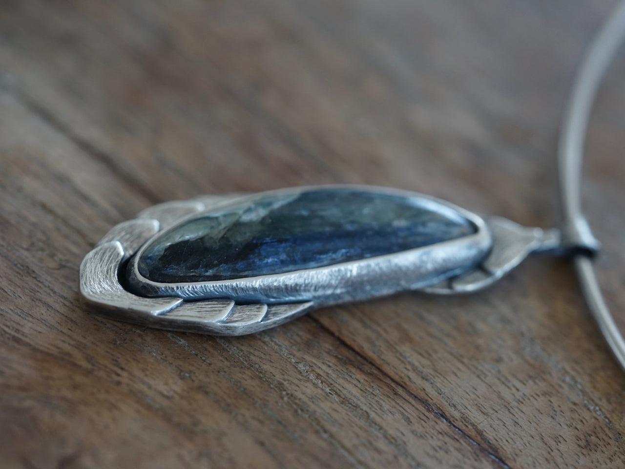 Kyanite layered statement pendant