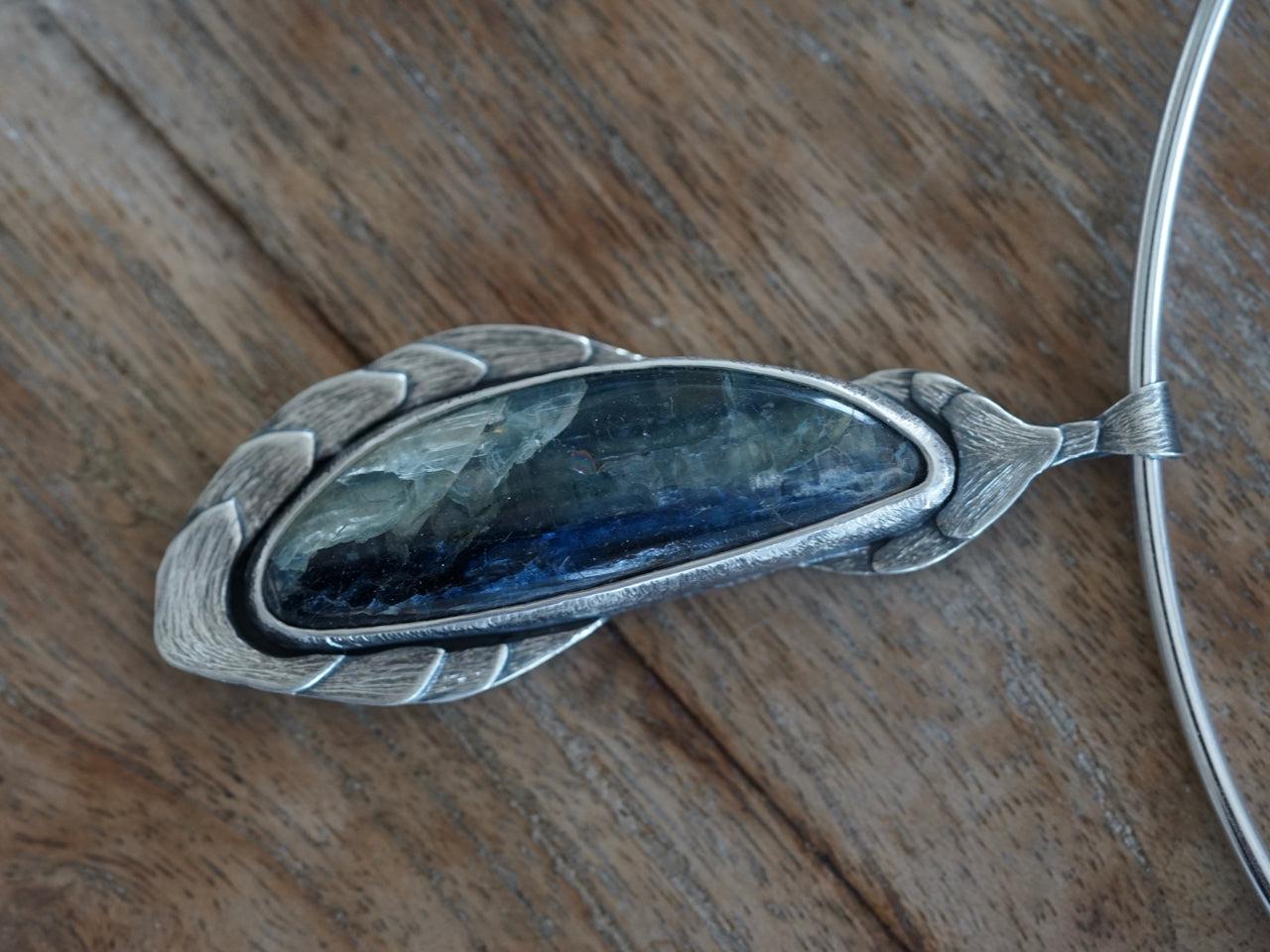 Kyanite layered statement pendant