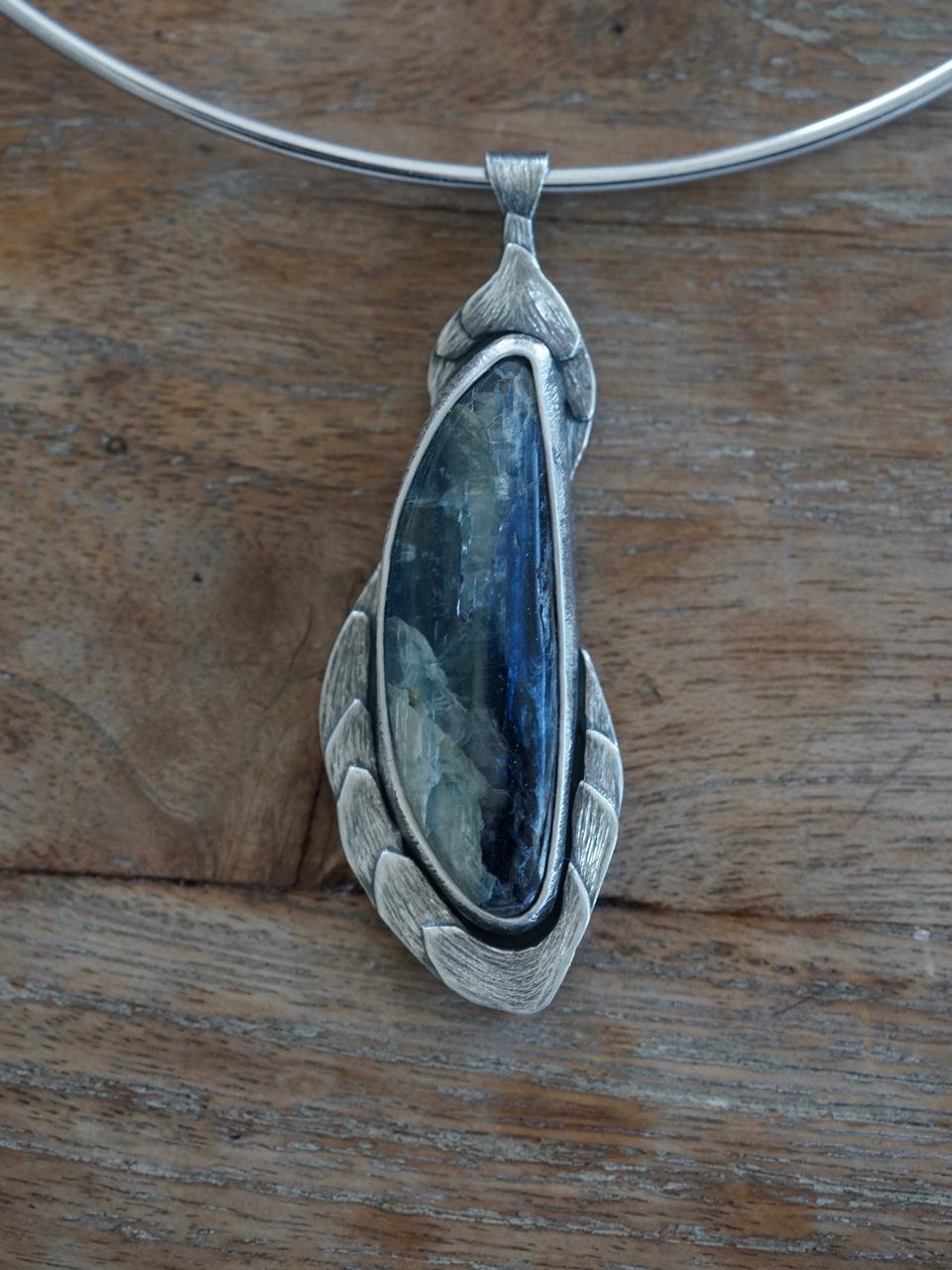 Kyanite layered statement pendant