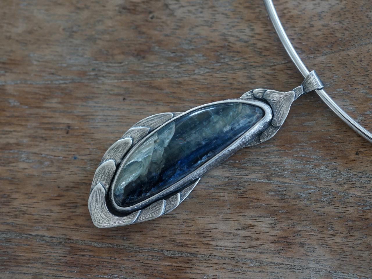 Kyanite layered statement pendant