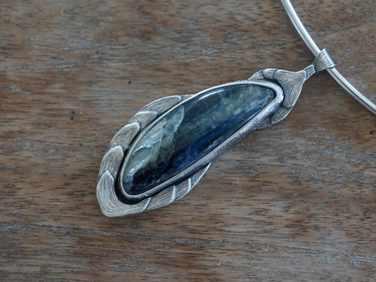 Kyanite layered statement pendant
