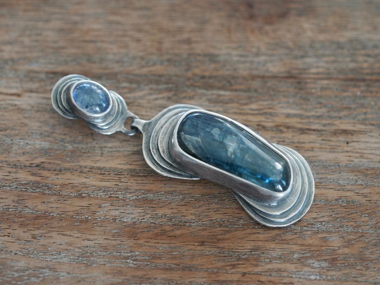Kyanite and Tanzanite layered pendant