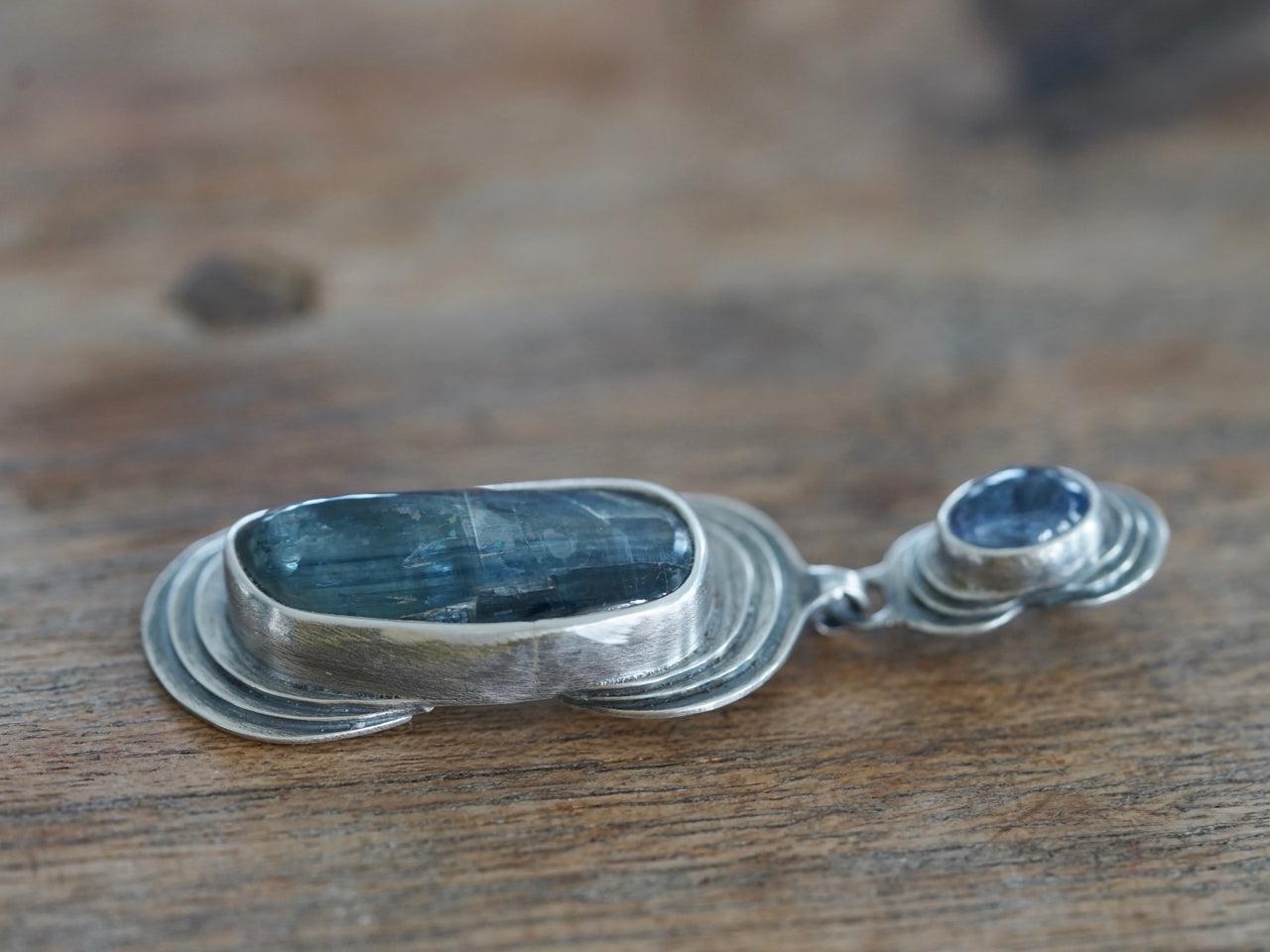 Kyanite and Tanzanite layered pendant