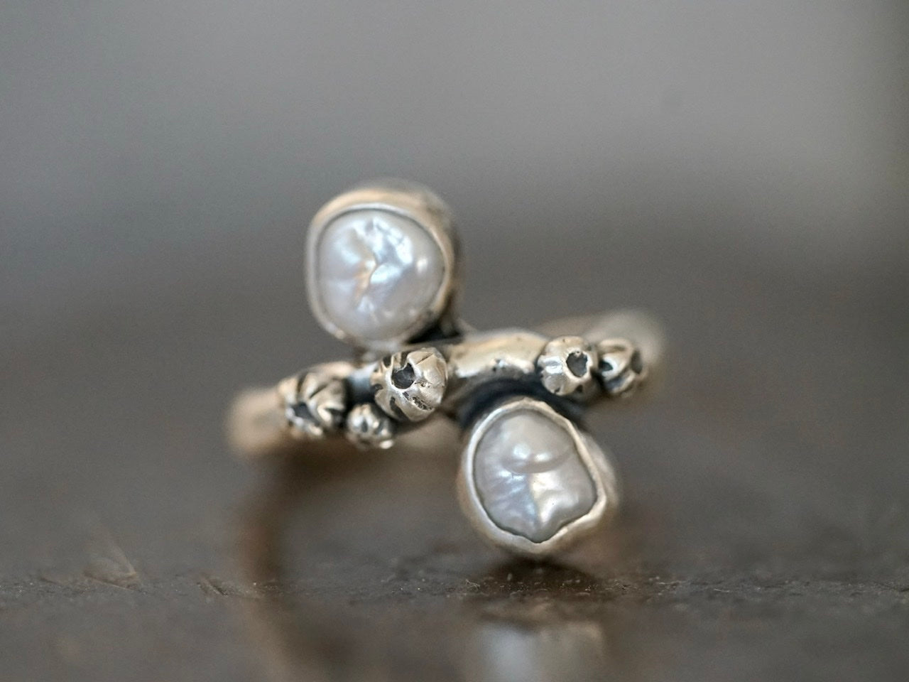 Organic freshwater pearl ring, size