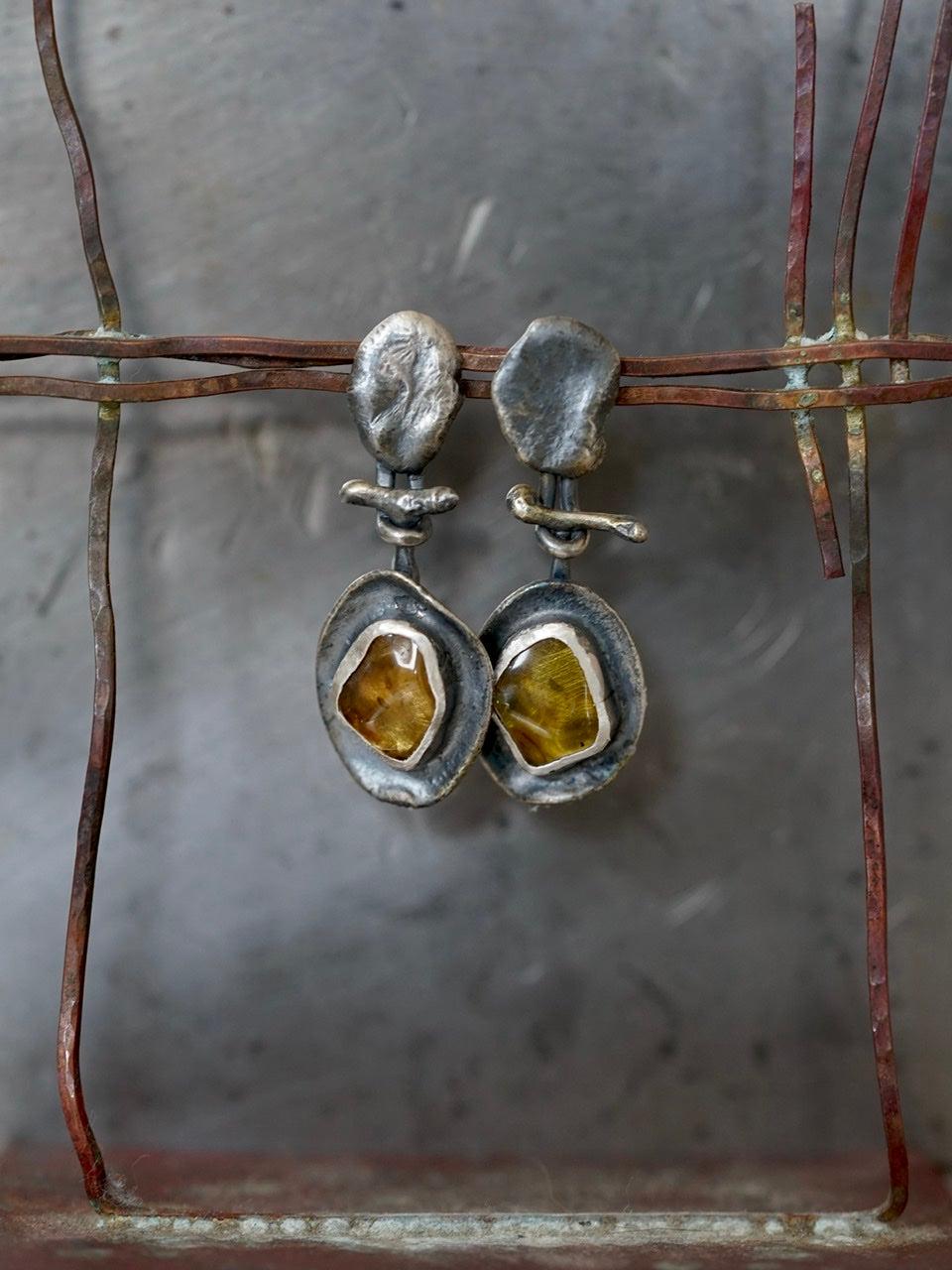 Melted series, tourmaline earrings