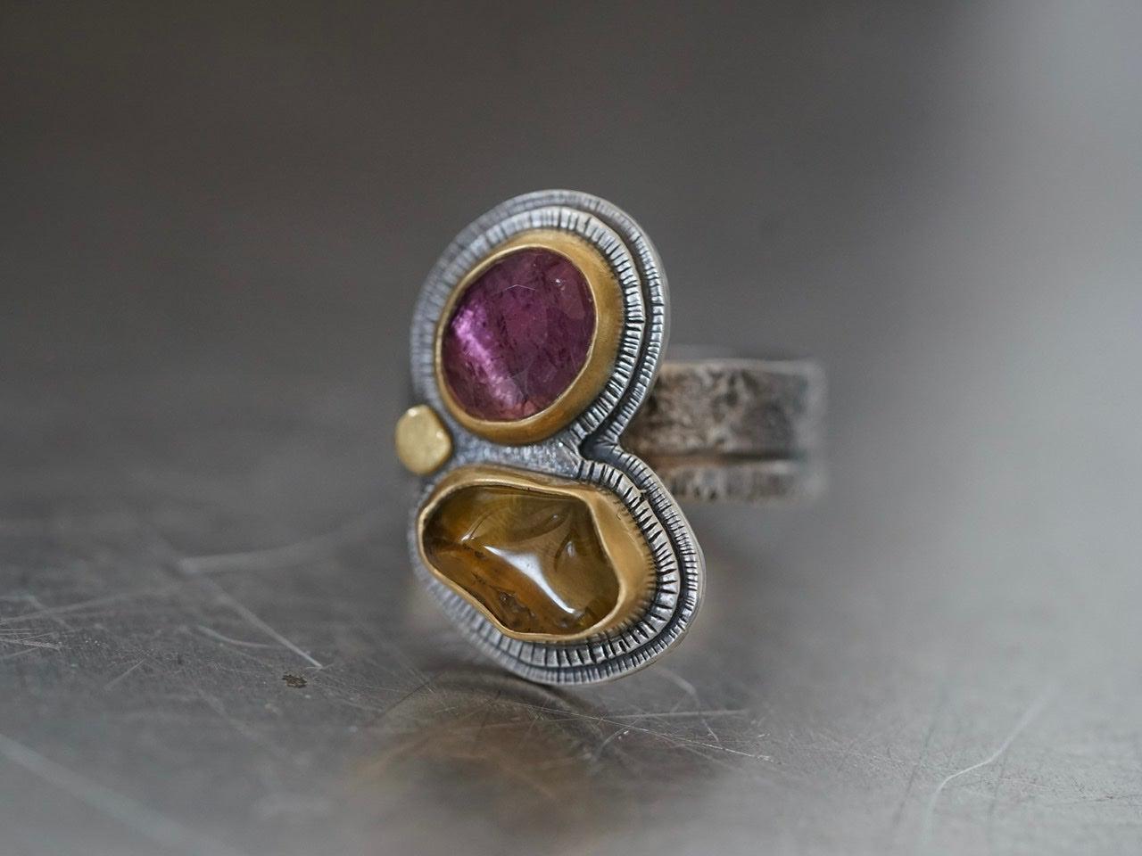 RESERVED FOR YVONNE, unique tourmaline ring, size 8.75