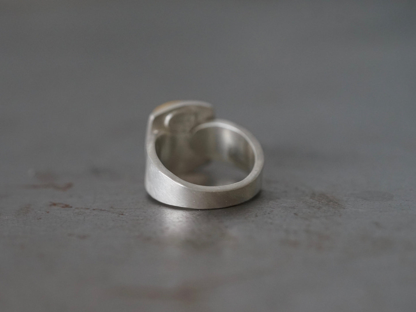 Moss Aquamarine and 22k gold ring, size 7