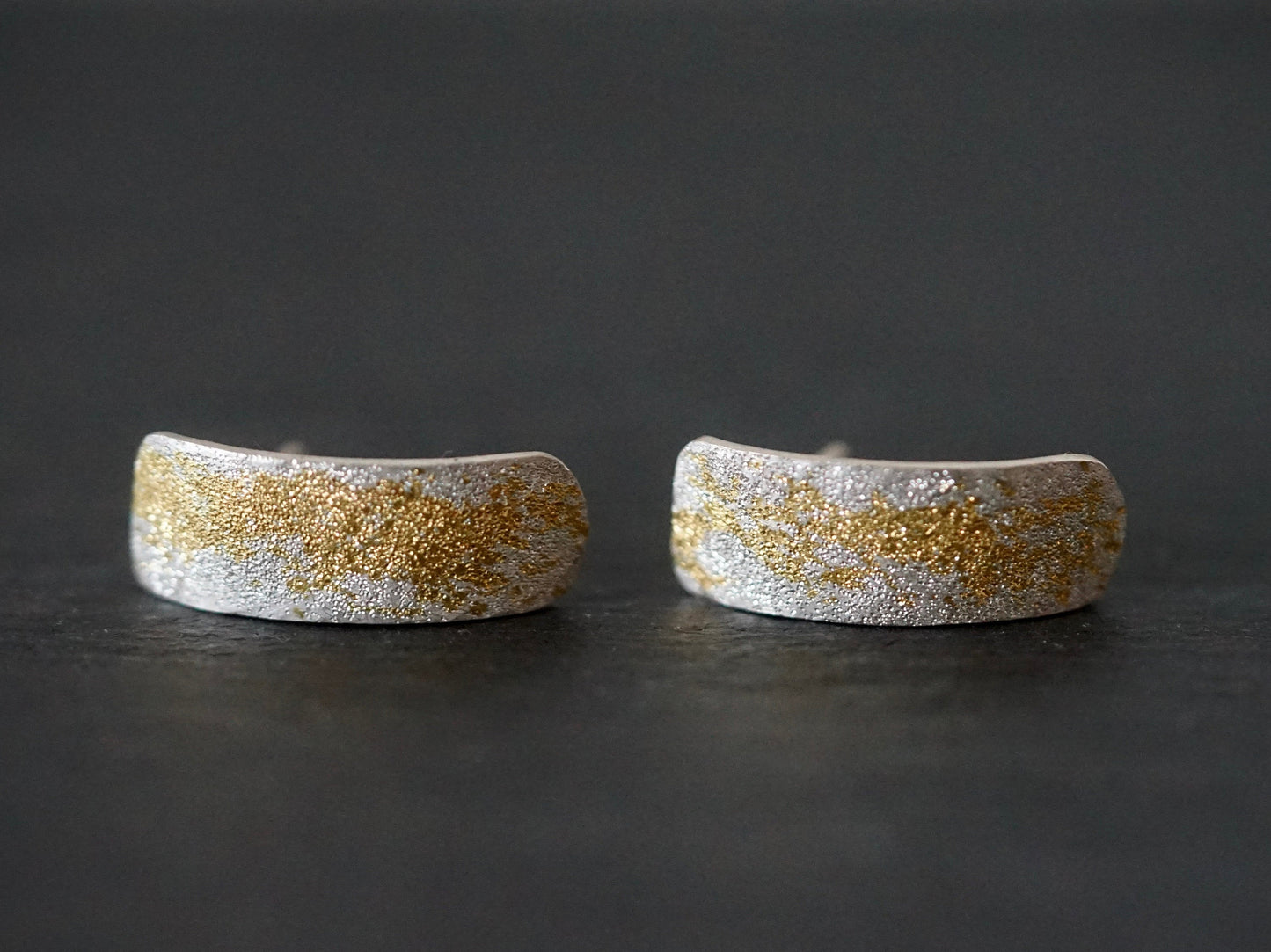 Reserved for Marlen 24K Gold and silver sparkly post earrings