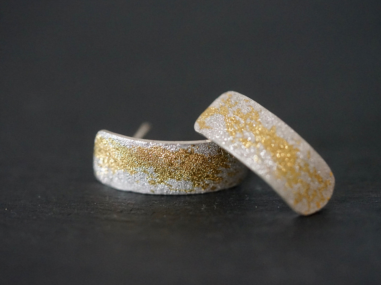 Reserved for Marlen 24K Gold and silver sparkly post earrings