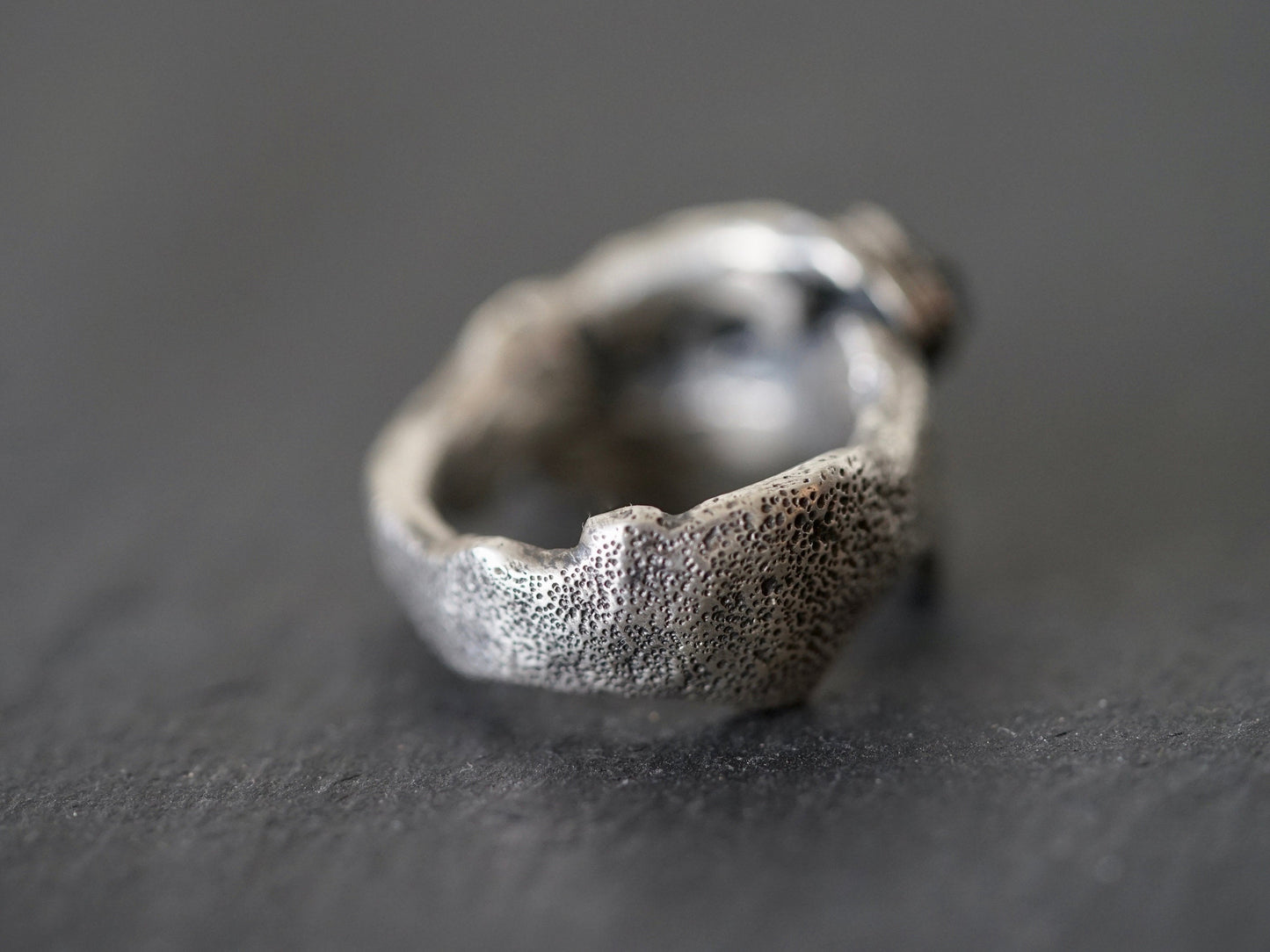 three raw diamonds statement ring, size 6