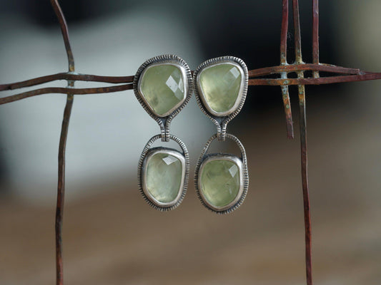 Prehnite drop earrings