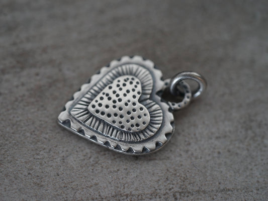 Heart pendant, sterling silver charm