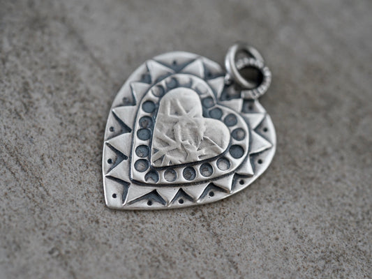 Heart pendant, sterling silver charm