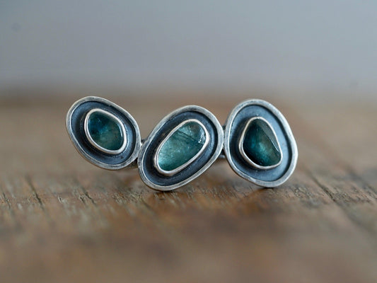 Tourmaline multi stone ring, size 8