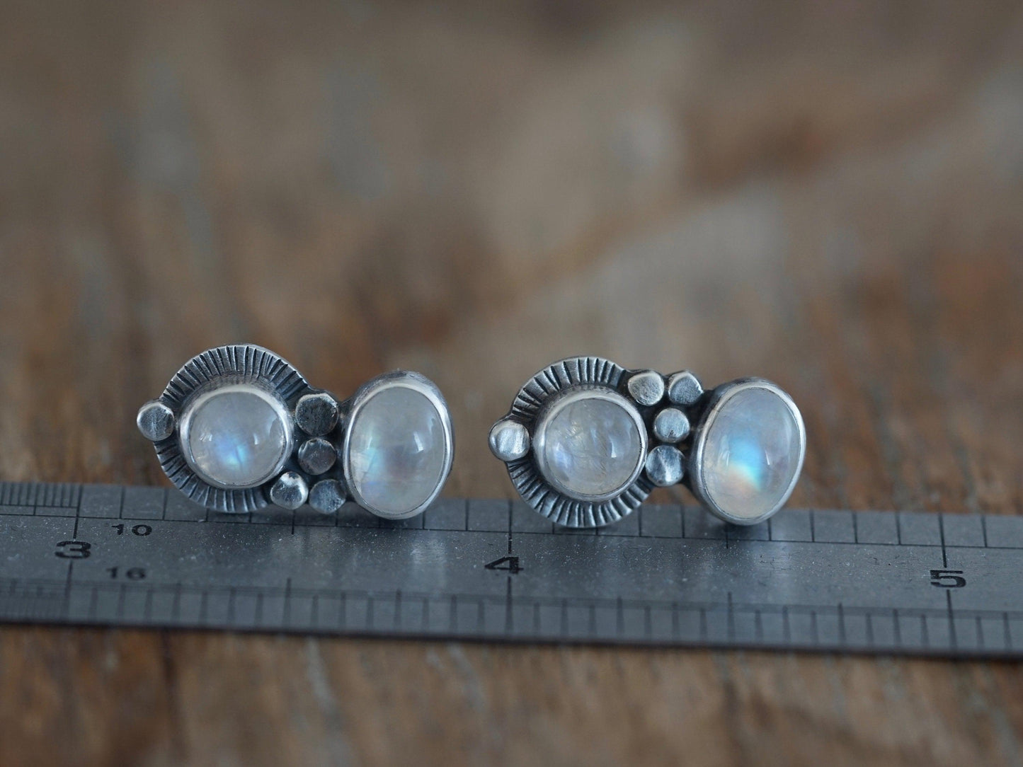 RESERVED FOR JESSICA custom made moonstone post earrings