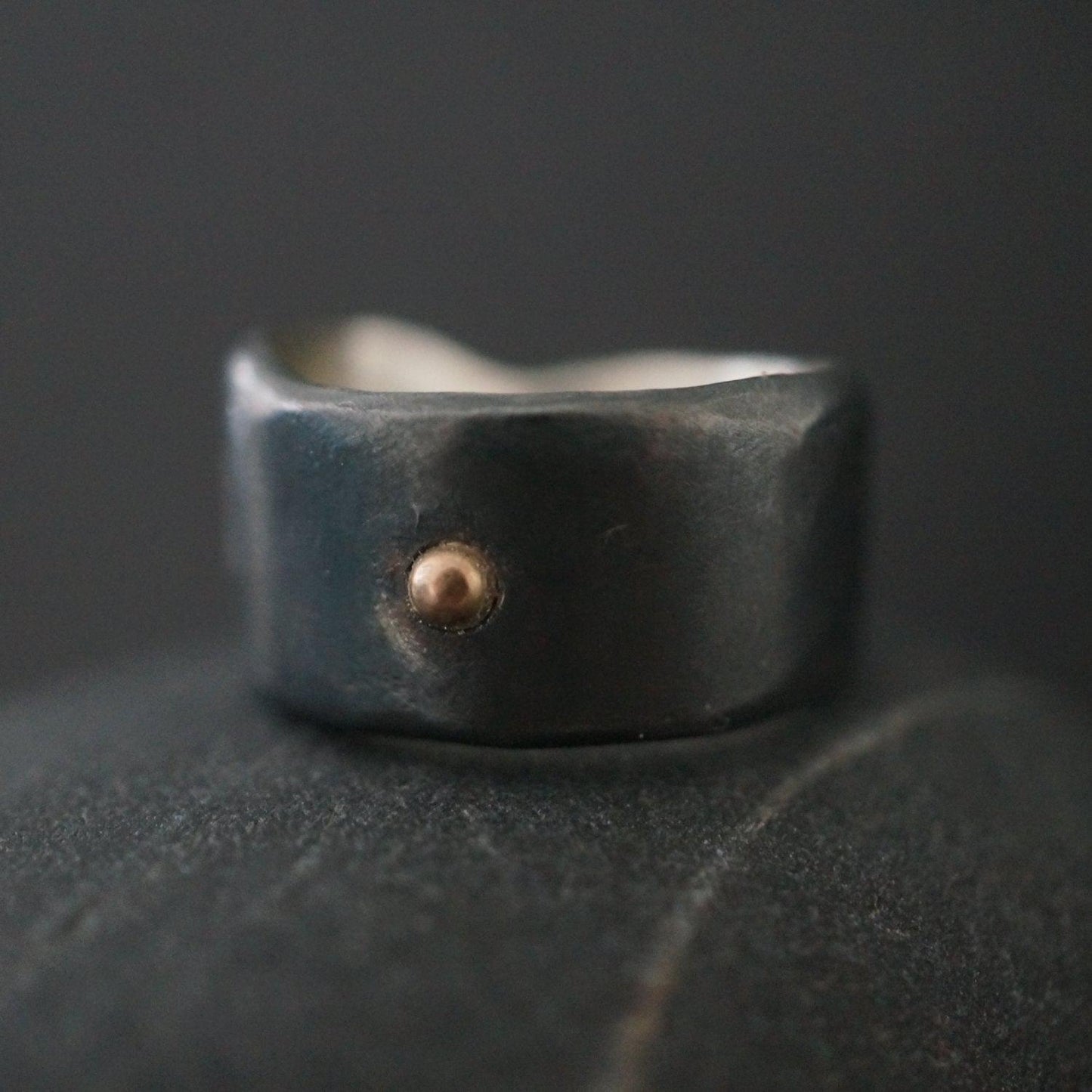 Sterling silver and 18 K rose gold ring, size 7