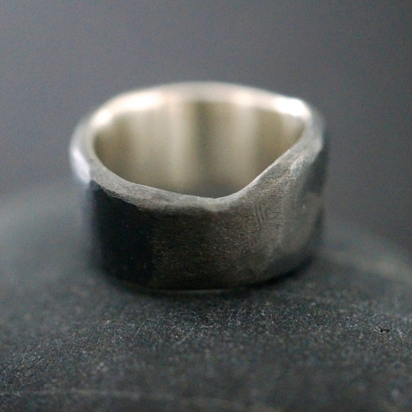 Sterling silver and 18 K rose gold ring, size 7