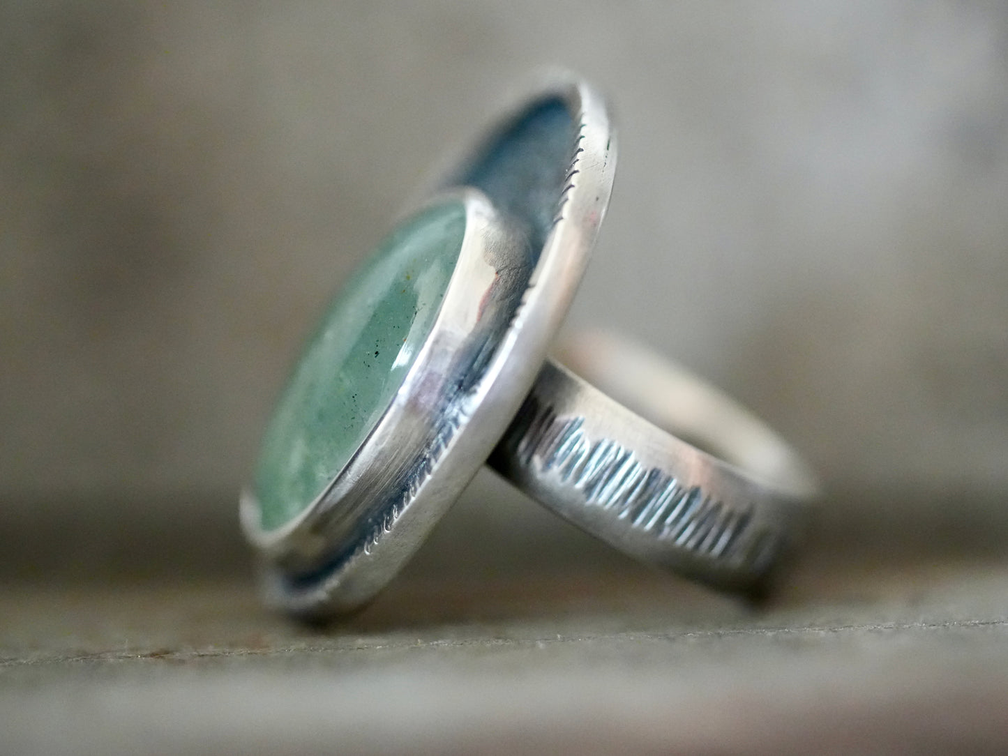 Aquamarine statement ring, size 8.25