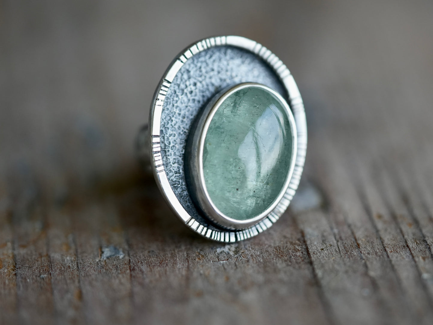 Aquamarine statement ring, size 8.25