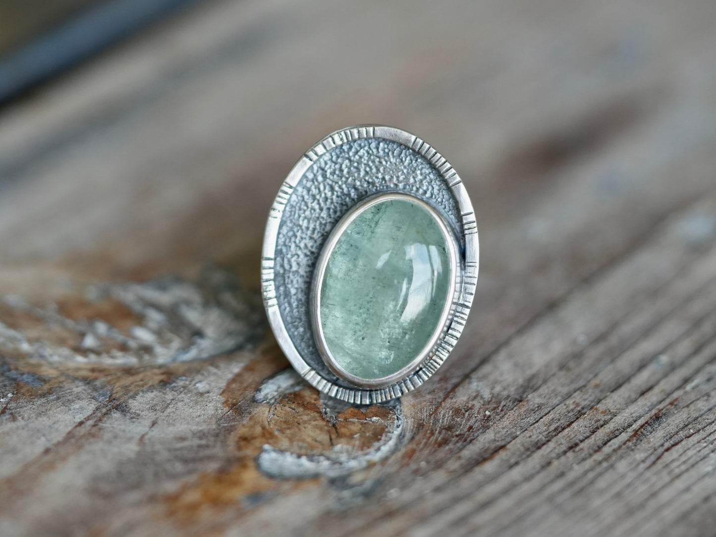 Aquamarine statement ring, size 8.25