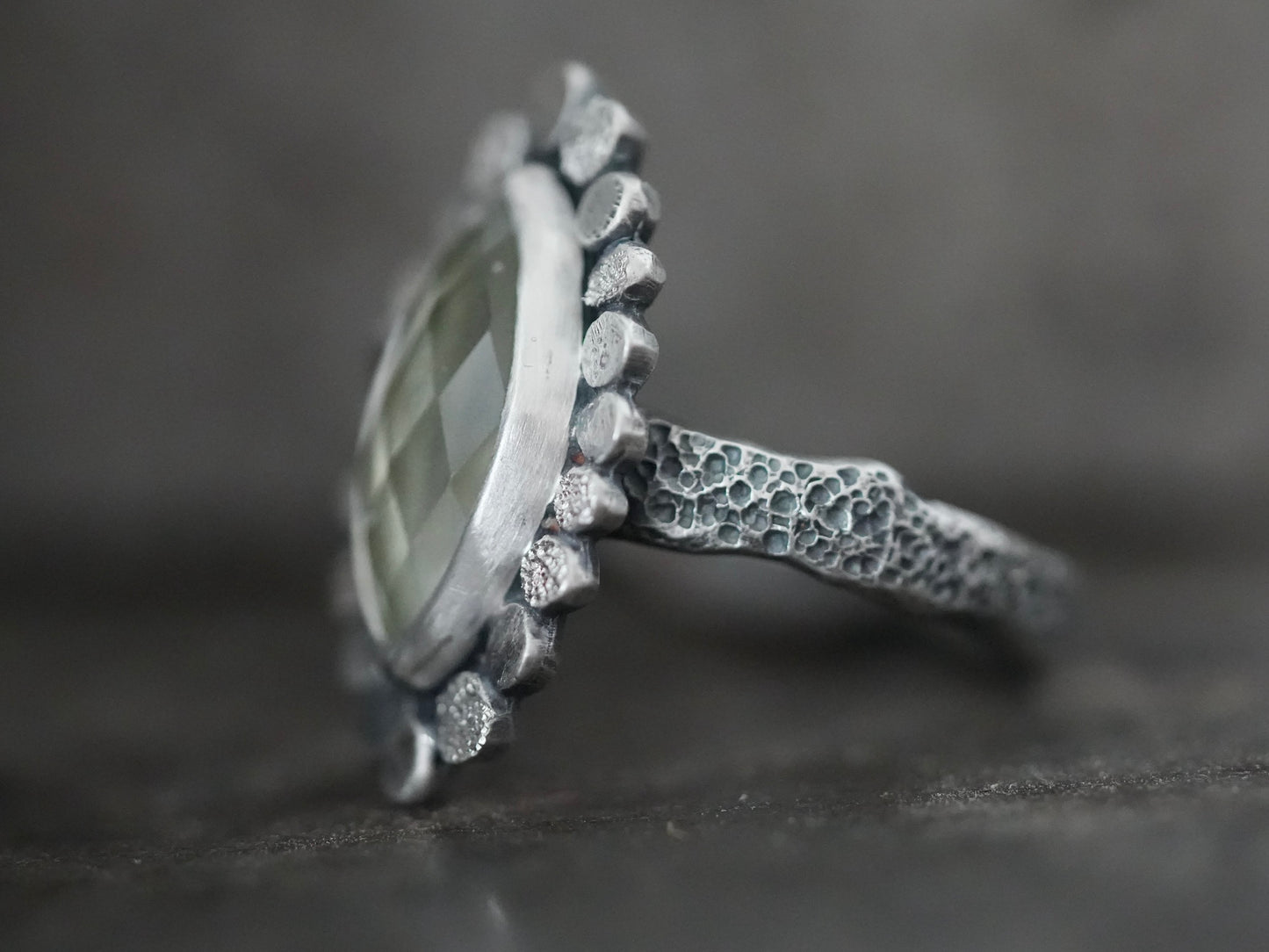 Light green amethyst ring, size 8.5
