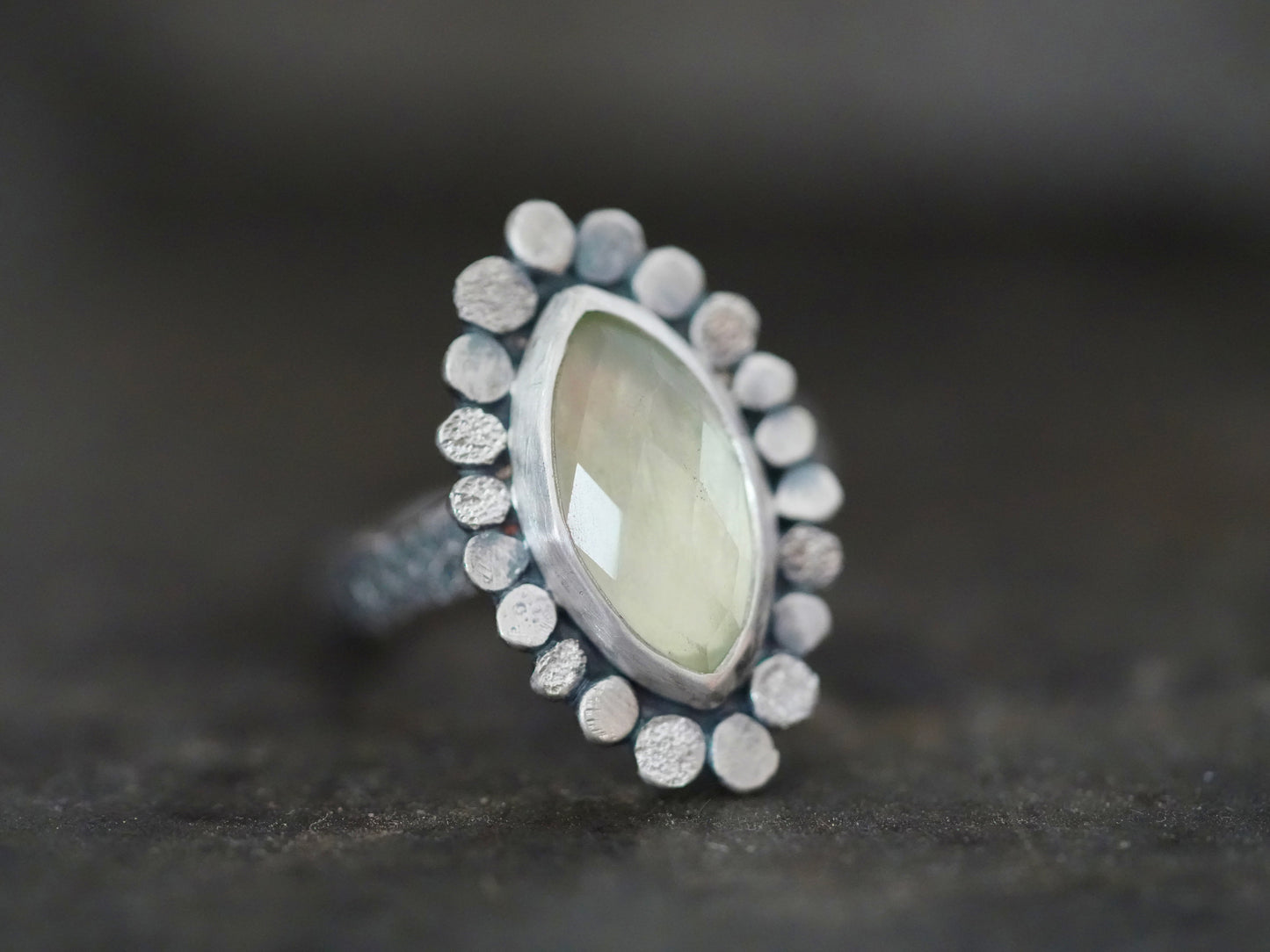 Light green amethyst ring, size 8.5