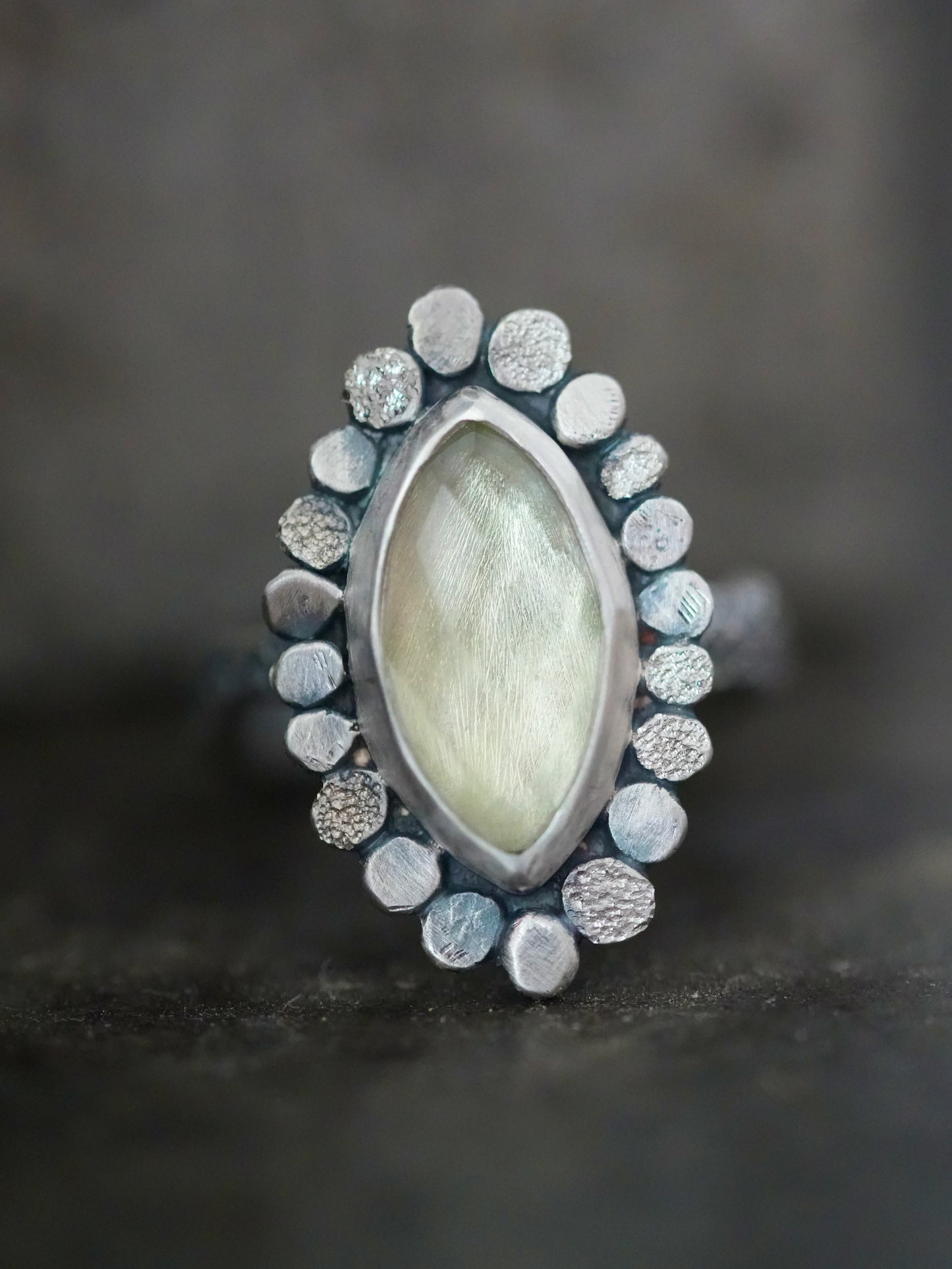 Light green amethyst ring, size 8.5