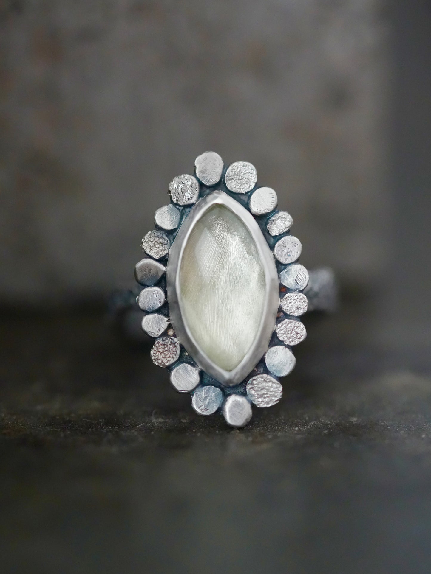 Light green amethyst ring, size 8.5