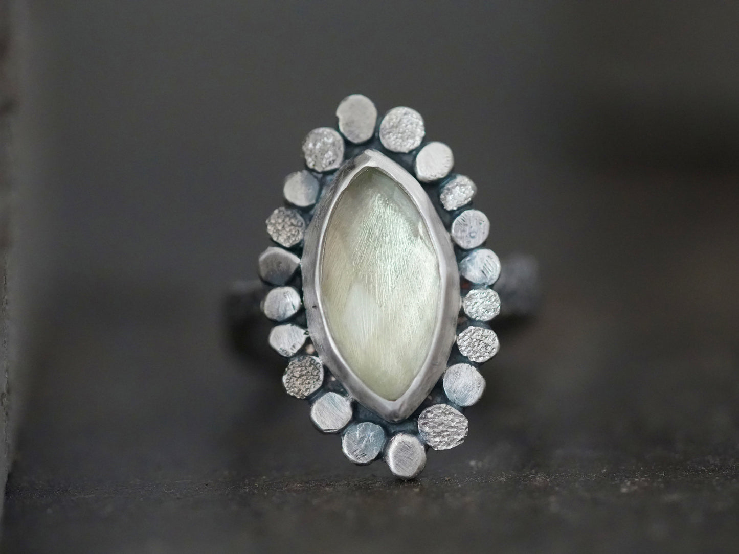 Light green amethyst ring, size 8.5