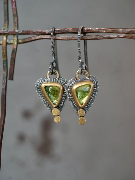 Green tourmaline drop earrings