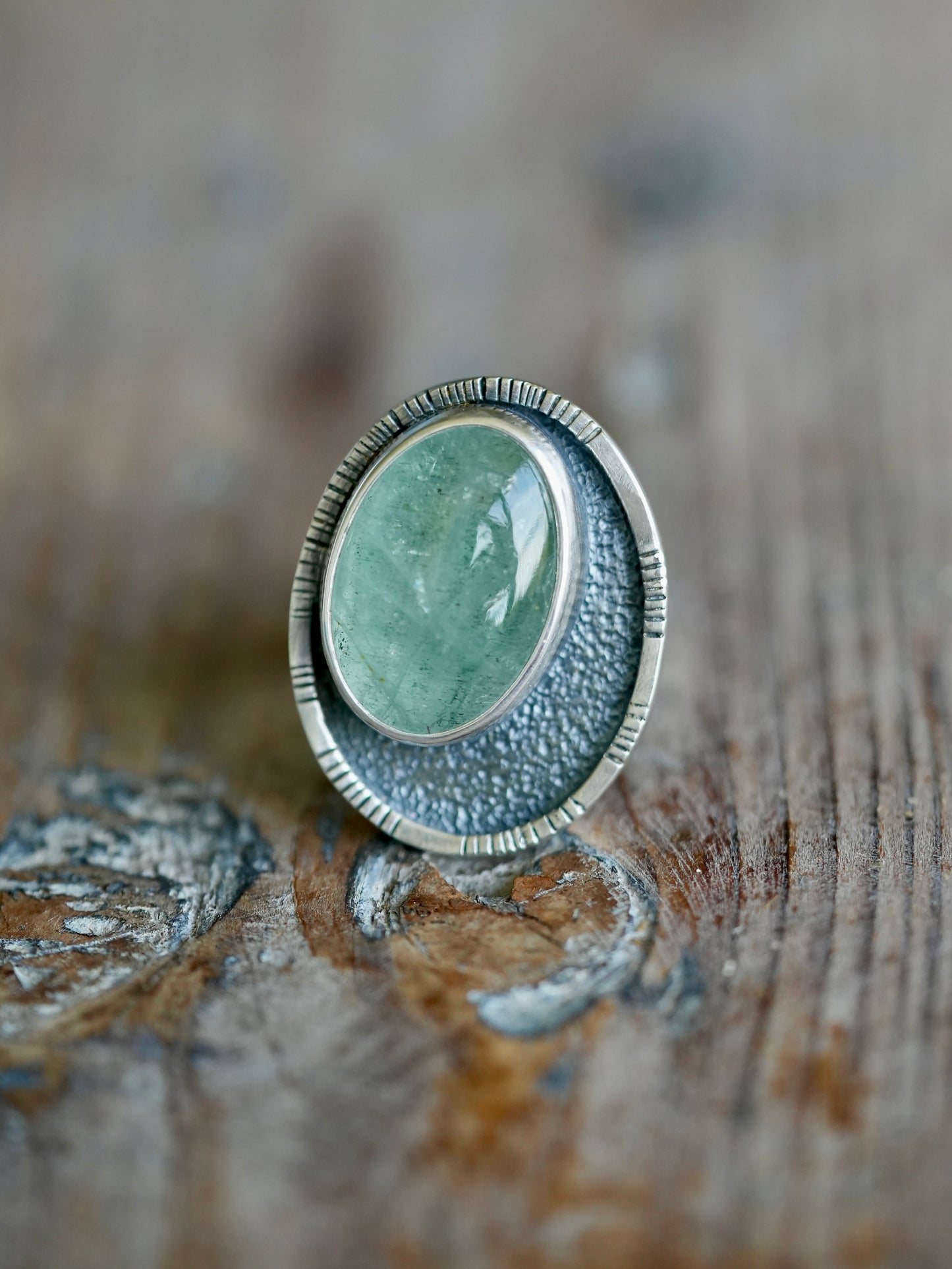 Aquamarine statement ring, size 8.25