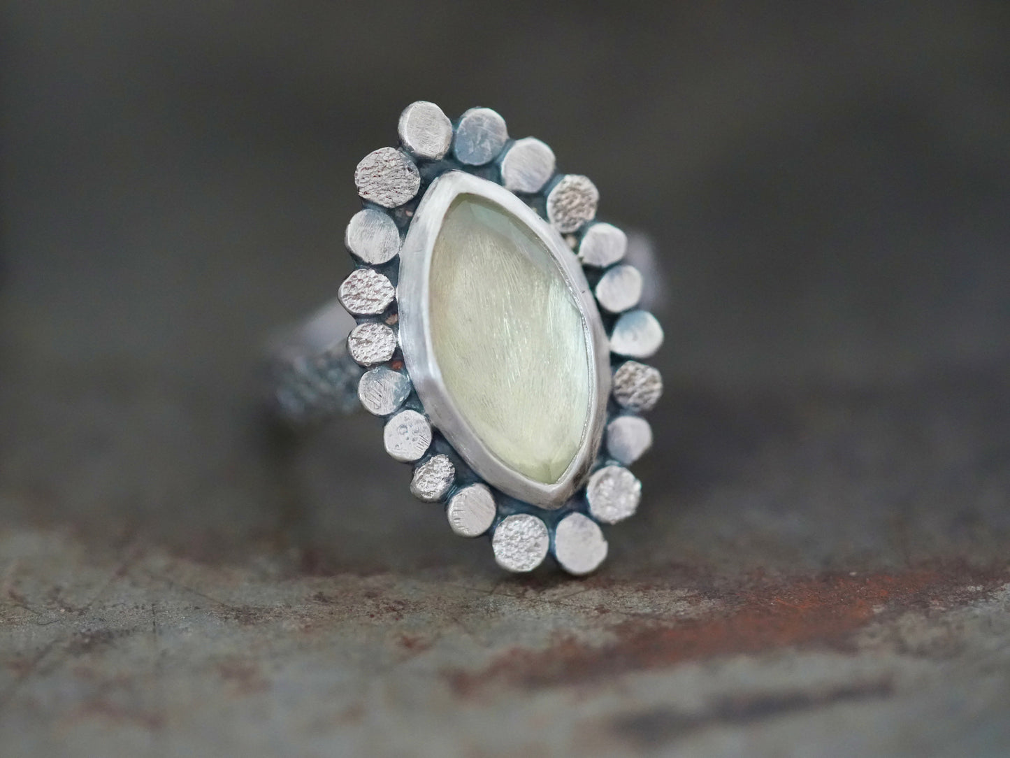 Light green amethyst ring, size 8.5