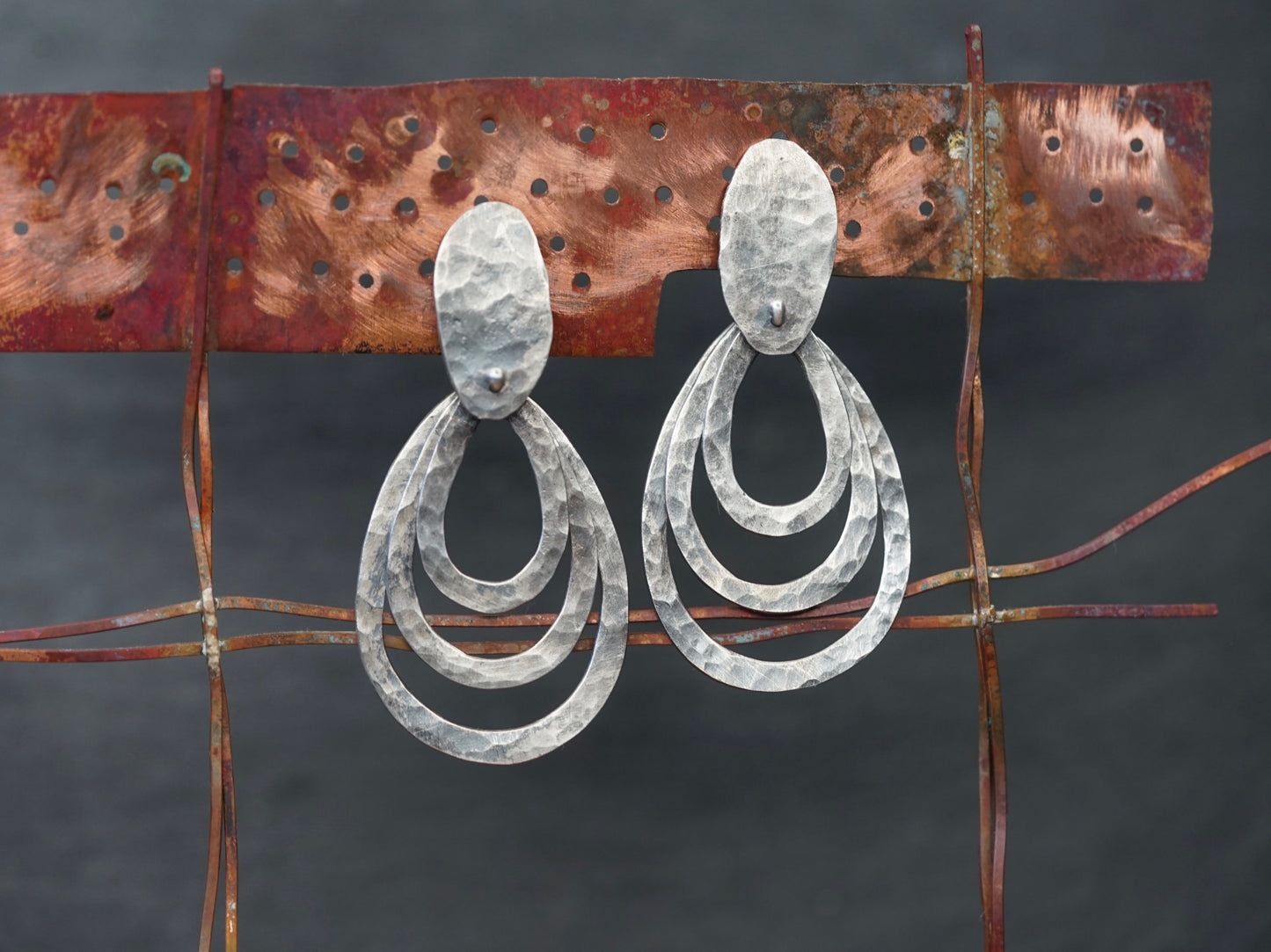 Dangly moving sterling silver drop earrings